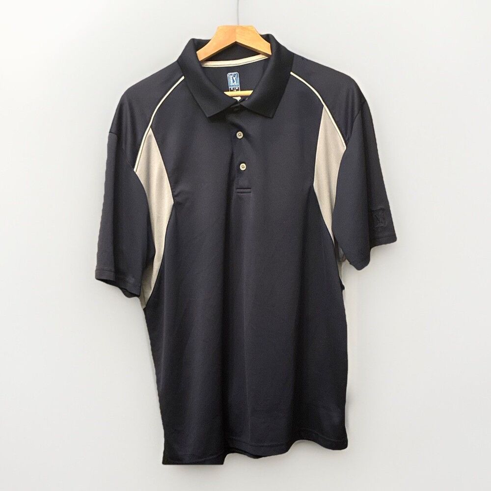 PGA TOUR Tour Airflux Airflux Men’s XL Navy/Beige Colorblock Golf Polo Shirt